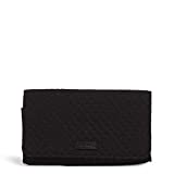 Vera Bradley Women's Signature Cotton RFID Trifold Clutch Wallet, Classic Black, One Size