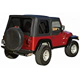 RAMPAGE PRODUCTS 99735 Factory Replacement Soft Top for 1997-2006 Jeep Wrangler TJ with Door Skins, Black Diamond