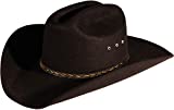 Enimay Western Cowboy & Cowgirl Hat Pinch Front Wide Brim Style (Small/Medium, Brown Felt)