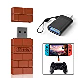KenSera 8Bitdo Wireless Controller USB Adapter 2 Gamepad Receiver Mini USB Switch Converter Compatible with Switch/Switch OLED, Mac, Raspberry Pi, Playstation, PS5, PC Windows, with Black OTG Adapter