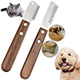 Dog Comb, Dog Combs for Grooming, Metal Comb for Dogs, Long Hair Cat Hair Removal Combs, Professional Stripping Knife For Dog & Cat, Comb Set For Removing Tangles And Knots