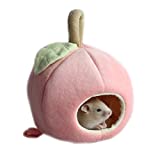 Mummumi Small Animals House Small Pet Hamster Hanging Bed House Hammock Cute Furit Winter Warm Fleece Guinea Pig Hedgehog Chinchilla Bed House Cage Nest Hamster Accessories (Pink)