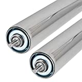 2PCS Conveyor Rollers, 1-1/2" Diameter Galvanized Steel, 10" Between Frame(Sliver)