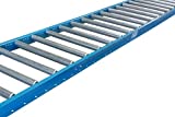 Gravity Roller Conveyor with 1.5" Diameter Galvanized Steel Rollers on 3" Centers. 18" Wide x 5' Long - Ultimation