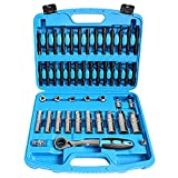 DPTOOL Shock Absorber Strut Nut Removal Fixed Kit Steering Hub Suspension Strut Spreader Remove Socket with Ratchet Adaptors (47pc)