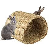 Seagrass House Tunnel Hutch, Woven Hut for Laying or Sleeping | Comfort, Warmth, Security, Pet-Safe, Edible Chew Home for Bunny, Rabbits, Chinchilla and Small Animals