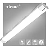 Utility LED Shop Light Fixture 2FT 4FT with Plug, Airand Waterproof Linkable LED Tube Light 5000K Under Cabinet Lighting,1800 LM LED Ceiling and Closet Light 18W, Corded Electric with ON/Off Switch