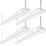 hykolity 4 Pack 4FT Linkable LED Shop Light, Utility Shop Light Fixture, 4400lm, 42W [250W Equivalent], 5000K Daylight White Shop Lights for Garage,hanging or Surface Mount, W/ Power Cord, ETL