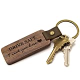 Drive safe I need you here - Engraved Wood Keychain, Long Distance, Anniversary or Christmas Gift