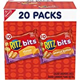 RITZ Bits Cheese and RITZ Bits Peanut Butter Cracker Sandwiches Variety Pack, 20 Snack Packs