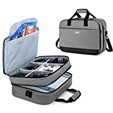 CURMIO Travel Carrying Case Compatible with PS4, PS4 Pro, PS3 Game Console and Accessories, Portable Storage Bag Organizer for Playstation 4 Pro Device, Controller, Headset and Cable, Gray