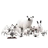 TMORU Arctic Animal Figures, 11 Pcs Realistic Polar Bear Figurines Set, Birthday Cake Toppers Toy Gift for Kids