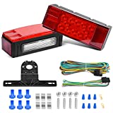 Nilight TL-20 2PCS Submersible Kit Low Profile Rectangular LED Stop Tail Turn Signal Side Marker Light on 12V RV Pickup Trucks Marine Boats Trailers, 2 Years Warranty