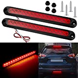 2 Pieces 10 Inch 15 LED Trailer Tail Light Bar Stop Turn Tail Lights Assembly Third Brake Strip 9 to 30-volt Trailer Identification Light for Marine Boats Trucks Pickups (Red Cover)