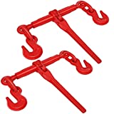 GPOAS Ratchet Chain Binder 1/2 to 5/8 Inch,2 Pack Load Binders with 2 Grab Hooks 13000 LBS Working Load Capacity,Heavy Duty Ratchet Type Binder Ratchet Boomer to A Truck Or Flatbed Trailer