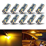 iBrightstar Newest Extremely Bright Wedge T10 168 194 LED Bulbs for Car Interior Dome Map Door Courtesy License Plate Lights, Amber