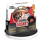 Smoker Chef Smoker Gasket – 0.6’’ Wide 0.2’’ Thick High Temp Seal Grill Gasket – 17 FT Long Self Stick Black Nomex Tape Gaskets for Smokers and BBQ Lid – Heat Seal Material Replacement