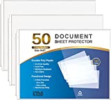 KTRIO Sheet Protectors 11 x 17 inch, Ledger Size Clear Plastic Page Protector for 3 Ring Binder, Landscape Paper Document Sleeves Poster Storage, Side Loading, 50 Pack