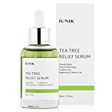 iUNIK Tea tree Relief Natural Facial Serum 1.71 Fl Oz, - Acne Treatment Serum Ampoule Clear Skin – Face Serum for Acne, Breakout, Pimple - Tea Tree 67%, Centella Asiatica