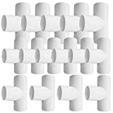 18PCS 3 Way PVC Fittings, 3/4Inch Heavy Duty PVC Pipe Fitting PVC Furniture Grade Elbow Fitting Connector for Water Supplies Build PVC Furniture DIY Garden Shelf Greenhouse
