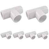 MARRTEUM 3/4 Inch 3 Way PVC Tee Elbow Fitting Furniture Build Grade SCH40 Pipe Connector for Greenhouse Shed / Garden Support Structure / Storage Frame [Pack of 6]