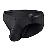 Zonbailon Mens Bulge Enhancing Sexy Underwear Briefs Sexy Low Rise Big Ball Pouch Ice Silk Tagless Flex Stretchy Briefs Pack