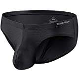 Sexy Mens Briefs Underwear for Sex Bulge Pouch Ice Silk Low Rise Bulge Enhancing Underwear for Men Black Size 36 38 Large