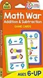School Zone - Math War Addition & Subtraction Game Cards - Ages 6 and Up, Kindergarten, 1st Grade, 2nd Grade, Math Games, Numbers, Addition & Subtraction Facts, Early Math, and More