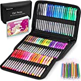 Soucolor Gel Pens for Adult Coloring Books, Deluxe 120 Pack-60 Colored Gel Pens, 60 Refills and Travel Case, with 40% More Ink Gel Art Markers Set for Drawing Journaling Scrapbooking Art Kit Supplies