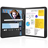 Jancosta 1 Pack Business Padfolio Portfolio with Letter Size Writing Notepads (New Black 1 Pack)