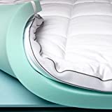 ViscoSoft 4 Inch Pillow Top Memory Foam Mattress Topper Queen - Made in USA - Serene Lux Dual Layer Mattress Pad