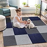 【Live with pet】 Self Adhesive Carpet Tile,Non-Slip Treads Mat for Dogs and Pets, Self-Adhering Removable Washable Step Rugs Floor Protector “Vacuum TECH” Wood/Tile Protection Mat for Pet