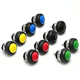 Gikfun 12mm Waterproof Push Button Momentary On Off Switch 5 Colors DIY Kit for Arduino (Pack of 10pcs) EK1925