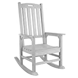 Outdoor Rocking Chair with 350 lbs Support, All-Weather Oversized Outdoor Chair, Fade-Resistant Porch Rocker Chair, 34L 27W 46.8H, Gray