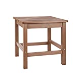 19.6'' Patio Side Table, Square End Table, Poly Lumber Drink Table for Deck, Garden, Patio, Porch, Indoor, 19.6H X 19.6W X 19.6L,Brown