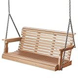 Porch Swing, Outdoor Poly Lumber Swing, Fade-Resistant Patio Swing, 600lbs Duty Rating, 304 SS Chains, All-Weather Garden Swing for Enjoying and Relaxing