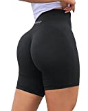 AUROLA Seamless Scrunch Short Women 4" Workout Yoga Shorts High Waist Biker Shorts for Running Exercise (L, Black)