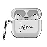 MARBLEFY Personalized AirPod 3 Case with Keychain Running Strap, Customized Name Clear AirPods 3rd Generation Case Set Great for Gifts