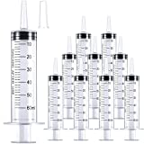 10 Pack 60ml/cc Plastic Syringe Large Syringes Tools Catheter Tip individually sealed with Measurement for Scientific Labs, Measuring Liquids, Feeding Pets, Medical Student, Oil or Glue Applicator