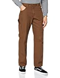 Dickies Men's Relaxed Fit Straight-Leg Duck Carpenter Jean, Brown, 32W x 32L