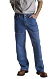 Dickies Men's Relaxed Fit Double Knee Work Horse Jean, Stone Washed Indigo Blue, 36x32