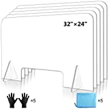 ULTRAWESOME Sneeze Guard 24'' x 32'‘ Acrylic Protective Freestanding Shield Guard, Portable Plexiglass Barrier, 92% High Transparency & High Hardness Acrylic Industrial Material