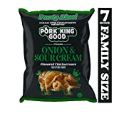 Pork King Good Onion & Sour Cream Pork Rinds 7 OZ FAMILY SIZE (Chicharrones - Keto Snacks)