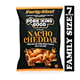 Pork King Good Nacho Cheddar Pork Rinds 7 OZ FAMILY SIZE (Chicharrones - Keto Snacks)