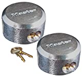 Master Lock 6271KA 2 Pack - 2-7/8in. ProSeries Reinforced Hidden Shackle Rekeyable Pin Tumbler Keyed Alike Padlock, Chrome