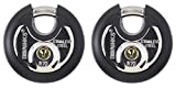 Brinks 673-70201 70mm Commercial Discus Lock with Stainless Steel Shackle, 2-Pack, Black