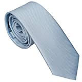 ZENXUS Solid Skinny Ties for Men, 2.5 inch Slim Dusty Blue Necktie