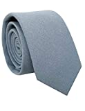 Kebocis Mens Solid Color Cotton Necktie Regular Tie for Men, Dusty Blue