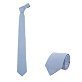 JNJSTELLA Men's Cotton Solid Necktie 3.15" Tie Dusty Blue
