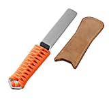 SHARPAL 181N Dual-Grit Diamond Sharpening Stone File Coarse 325 / Extra Fine 1200 Grit with Leather Strop Garden Tool Blade Sharpener for Knife, Axe, Lawn Mower Blade, Shears, Chisels, Drills